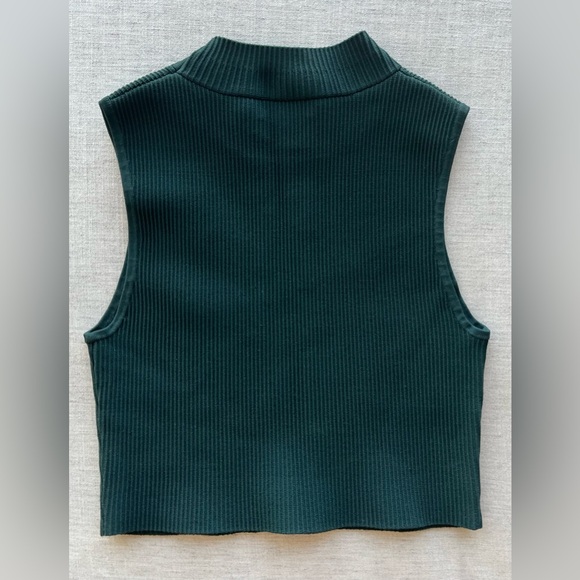 Aritzia Babaton Ribbed Sleeveless Top in Deep Green - Picture 2 of 3